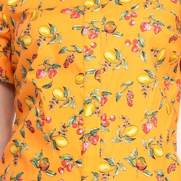 Donna Morgan Collared High Neck Button Down Short SleeveCotton Blend Dress #B18 - Picture 3 of 8